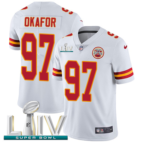 Kansas City Chiefs Nike #97 Alex Okafor White Super Bowl LIV 2020 Youth Stitched NFL Vapor Untouchable Limited Jersey->youth nfl jersey->Youth Jersey